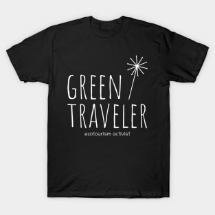 Green Traveler. Travel, traveling, tourist, tourism T-Shirt